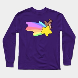 Rainbow Shooting Star Kangaroo Long Sleeve T-Shirt